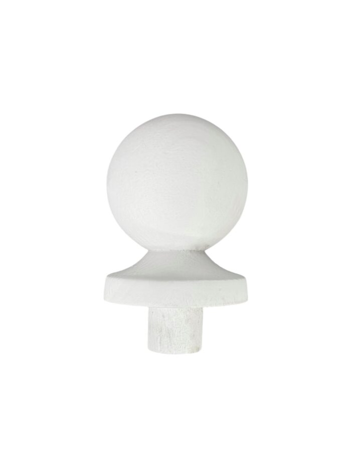 White Primed HALF Ball Newel Cap 90mm - Image 2