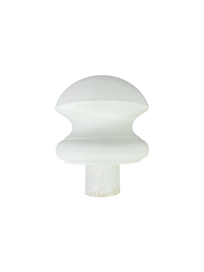 White Primed HALF Mushroom Newel Cap 90mm - Image 2