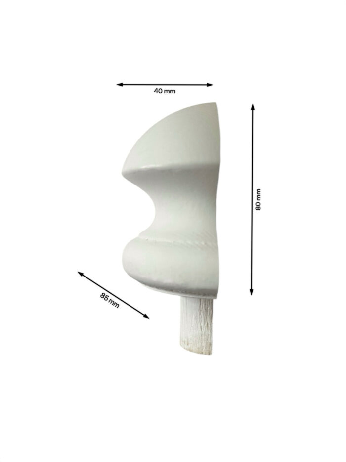 White Primed HALF Mushroom Newel Cap 90mm - Image 3