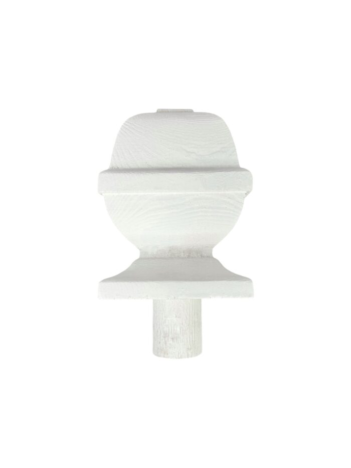 White Primed HALF Square Acorn Newel Cap 90mm - Image 2