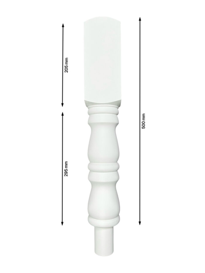 White Primed Turned Georgian Pulpit Newel Post 90mm x 500mm - Image 2