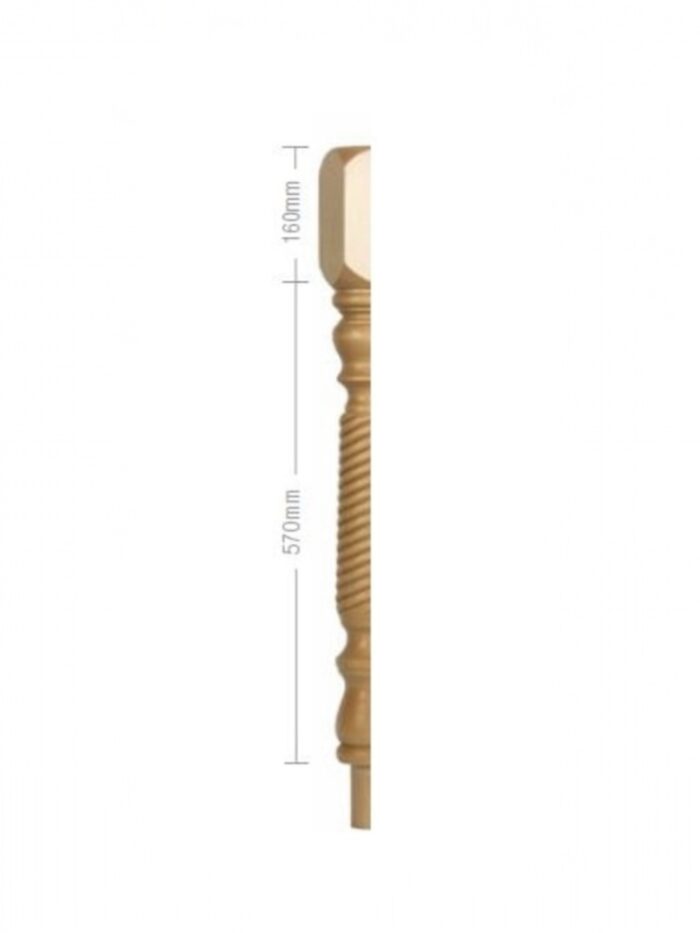 Hemlock Barley Twist HALF Newel Post 90mm x 730mm - Image 2