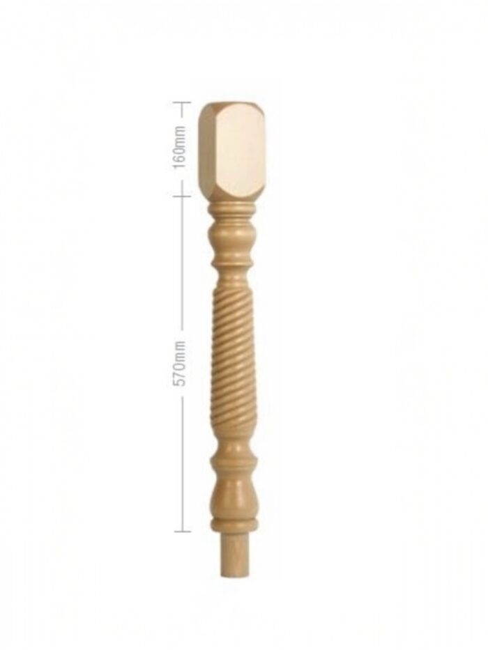 Pine Barley Twist Newel Post 90mm x 730mm - Image 2