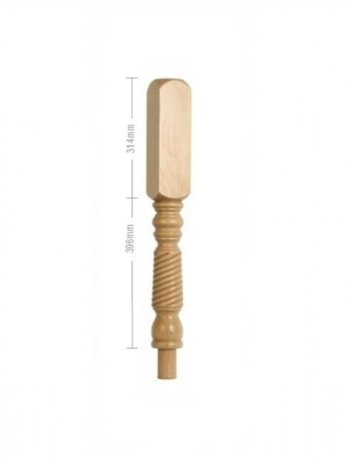 Oak Barley Twist Block Newel Post 90mm x 710mm - Image 2