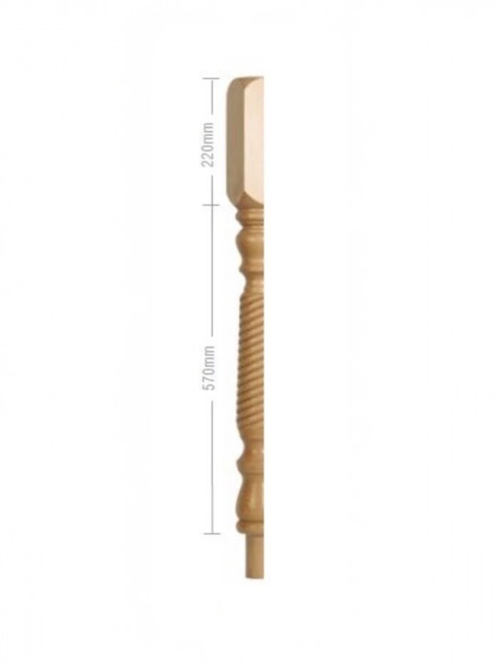 Pine Barley Twist HALF Newel Post 90mm x 790mm - Image 2