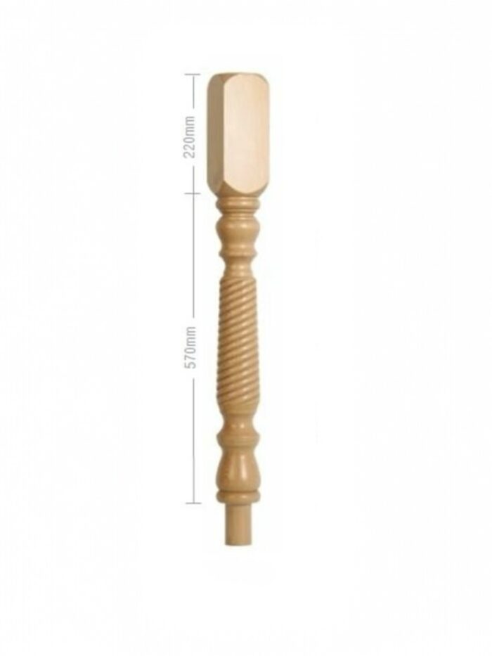 Pine Barley Twist Newel Post 90mm x 790mm - Image 2